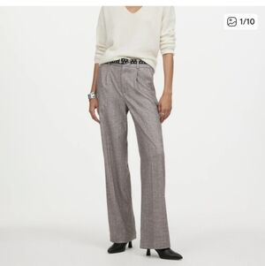 NWT Madewell Slouchy Straight Pants in Herringbone Italian Fabric Slate Grey 12